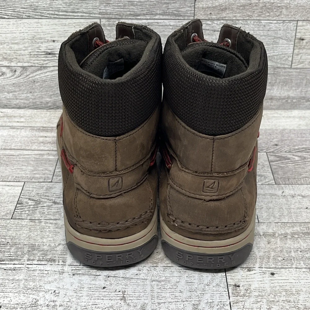 Sperry Top Sider Billfish Brown Leather Boots Shoes Boys‎ Size 7M